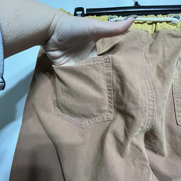 POL Women's Pants Sz S Rust/ Gold Patches Grommet Detail Boho Unique Baggy - Picture 9 of 13